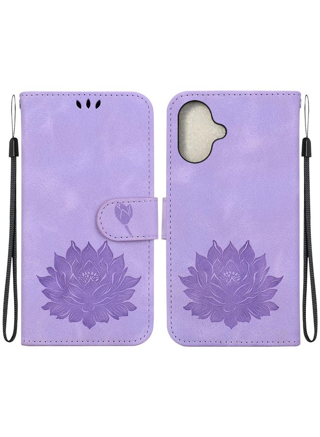 erorex Case For iPhone 16 Lotus Embossed Leather Phone Case  - Image 1