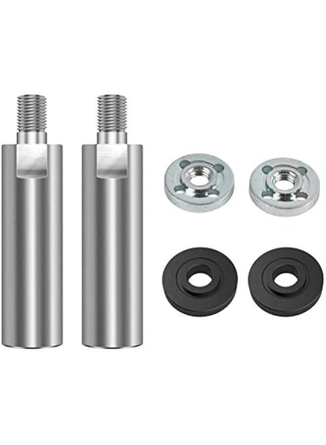 Angle Grinder Extension Connecting Rod, Stainless Steel Angle Grinder Extension Shaft Multipurpose Thread Rotary Polisher Extension Shaft with Flange Lock Nut (B) - Image 1