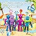 DODOMAGXANADU Pop Tubes Skeleton Fidget Toys for Kids 8Pack Robot Fidget Pop Toys Telescopic Suction Cup Toy for Stress and Anxiety Relief Stocking Stuffers Gift for Kids and Toddlers 8 Pack MultiItems - Image 4