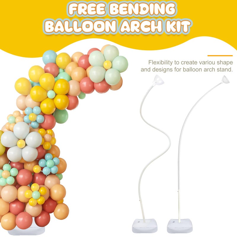 OurWarm 7.5Ft & 6Ft Balloon Arch Stand, Free Bending Shape Balloon Arch Kit, Half Arch Balloon Stand with Base, Balloon Column Stand Kit for Wedding Birthday Baby Shower Graduation Easter Decorations - Image 3