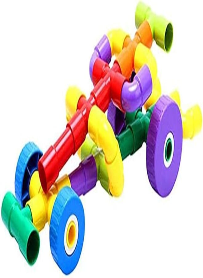 Tube Pipes and Wheels Building Toys Pipeworks Free Construction Blocks Set 