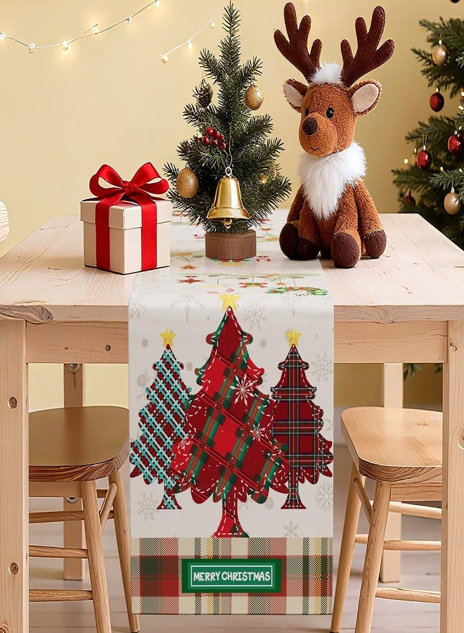 Yeomant 13x72 Inch Christmas Table Runner, Merry Christmas Table Decorations for Kitchen Dinning, Seasonal Winter Christmas Decorations Indoor for Home Party - Image 3