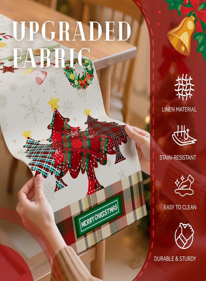 Yeomant 13x72 Inch Christmas Table Runner, Merry Christmas Table Decorations for Kitchen Dinning, Seasonal Winter Christmas Decorations Indoor for Home Party - Image 4
