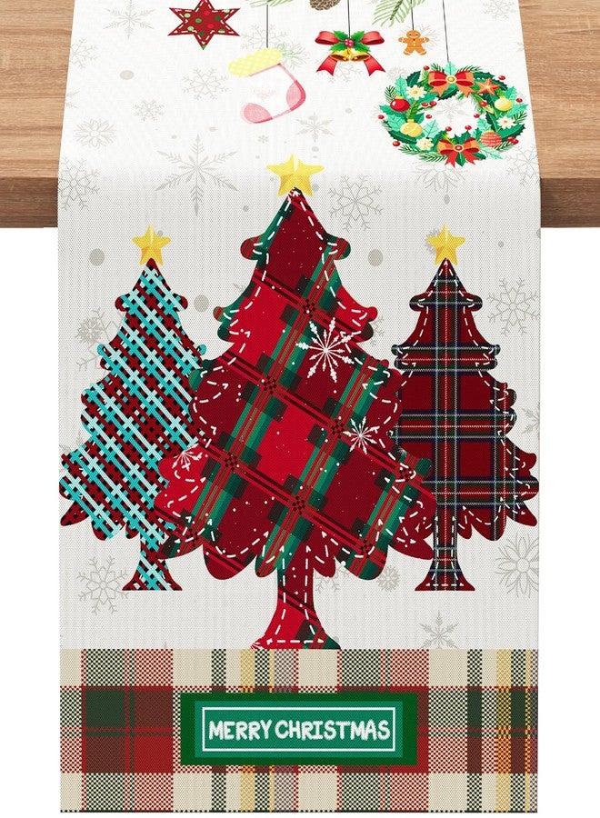 Yeomant 13x72 Inch Christmas Table Runner, Merry Christmas Table Decorations for Kitchen Dinning, Seasonal Winter Christmas Decorations Indoor for Home Party - Image 1