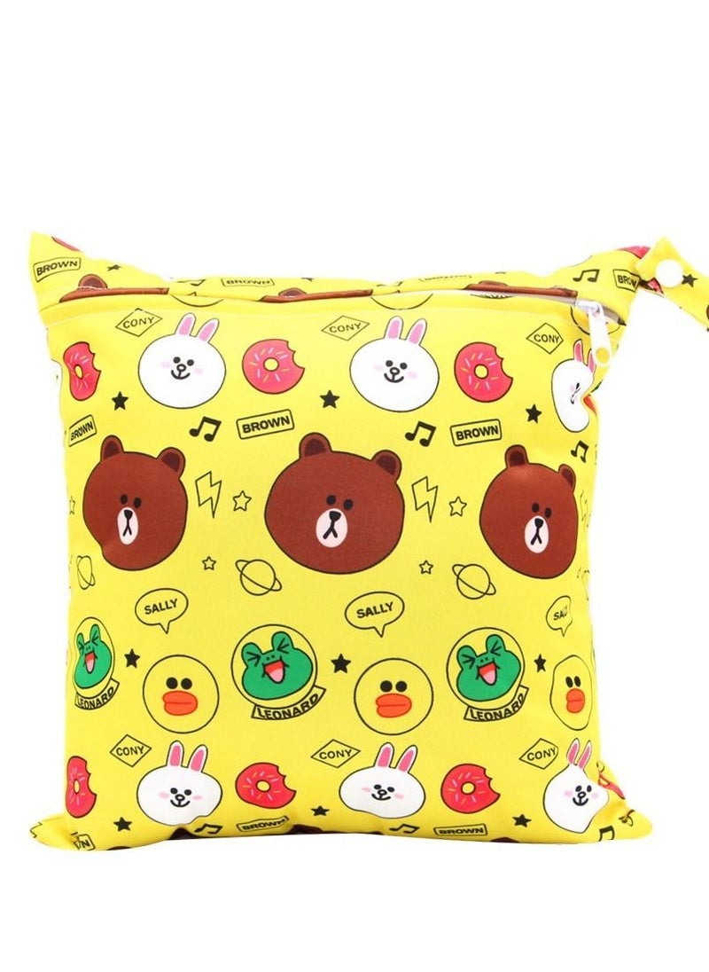 Asenappy Asenappy Cartoon Printed Stroller Single Zipper Car Hanging Bag Stroller Hanging Bag Multi-functional Diaper Storage Bag 
