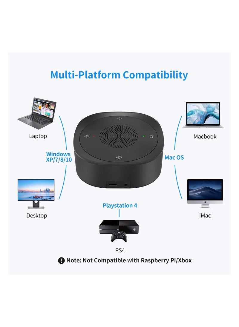 SYOSI - Conference Speaker and Microphone, USB Speakerphone Microphone, with 360º Voice Pickup, Touch-Sensor Buttons for Mute/unmute, Streaming, Call Speaker Skype, Webinar, Interview - Image 1