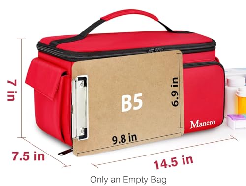 Mancro First Aid Bags Empty, Medical Travel Bag with Multi Pockets, Pill Bottle Organizer for Travel, Home Storage, Trauma Bag for EMT, Nurses, Doctor, Emergency Bag for Medicine, Medical Supplies - Image 2