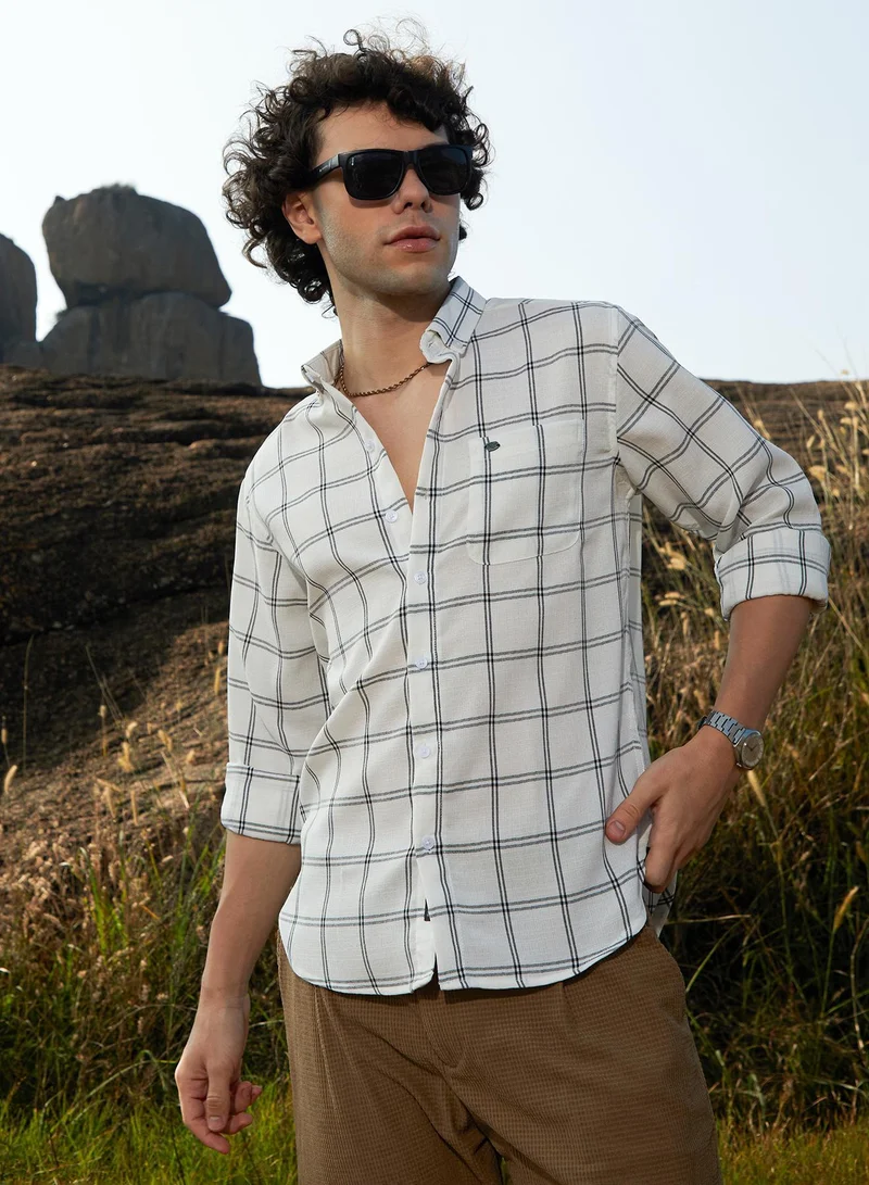 كامبوس سوترا قميص رجالي أبيض عاجي بنقش -