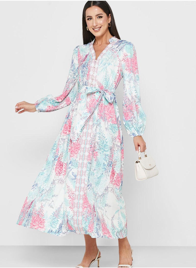 Khizana Soft Belted Print Dress  - Image 1