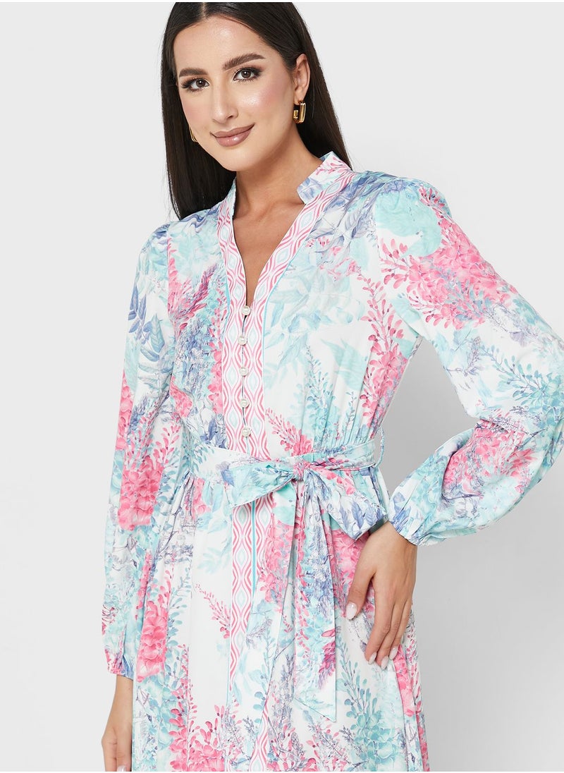 Khizana Soft Belted Print Dress  - Image 3