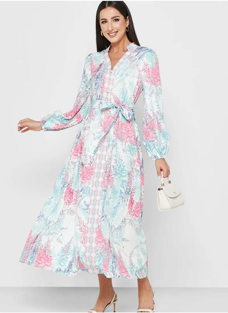 Khizana Soft Belted Print Dress