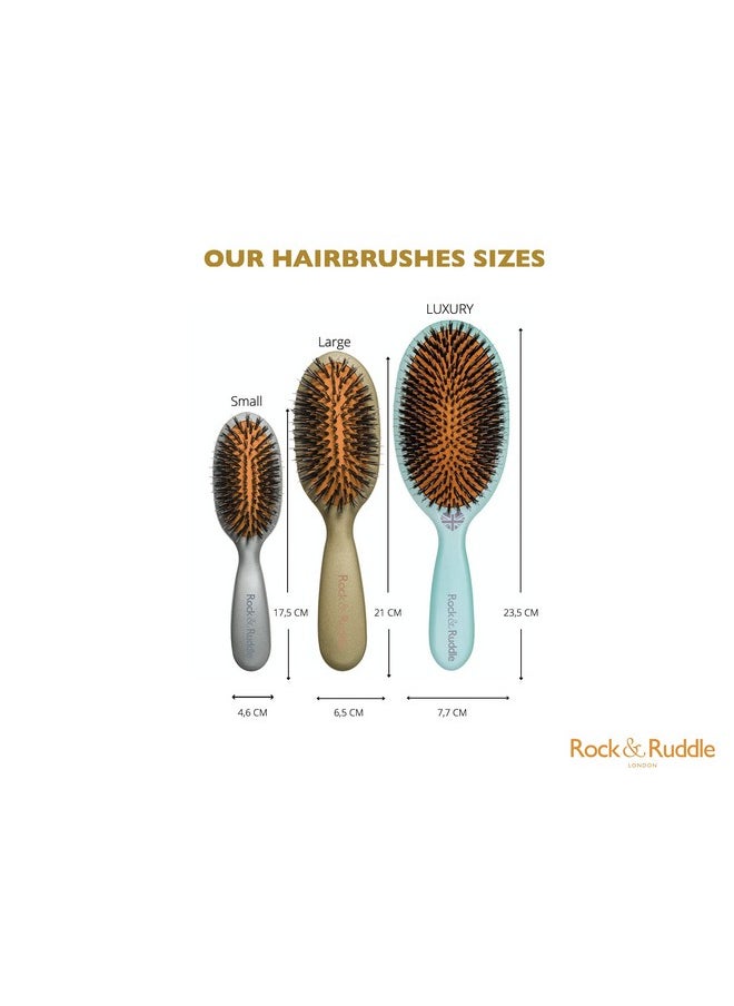 Rock & Ruddle - Natural Mixed Boar Bristle Hair Brush For Women And Kids (Large 8.3) Perfect For Wet Or Dry Hair Detangling Smoothing Blowdrying Designed & Made In Uk Unicorns Design - Image 1