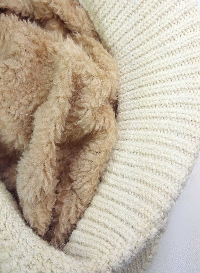 Alexvyan Imported Unisex Wool Men and Women Winter Cap Woolen Knitted Warm Hat (Fur Inside) Hats for Ladies Beanie Girls Skullies Caps (Beige) - Image 2