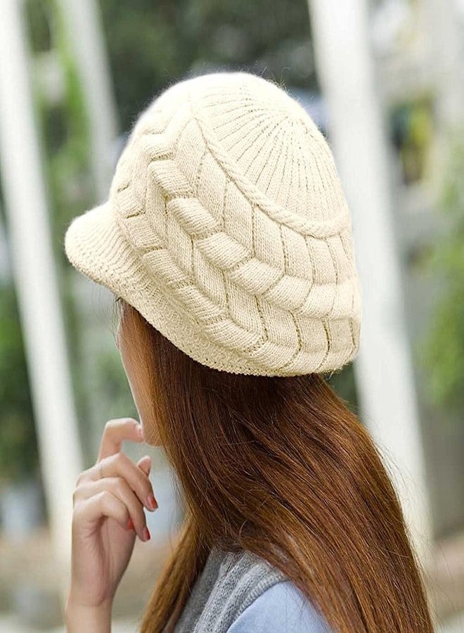 Alexvyan Imported Unisex Wool Men and Women Winter Cap Woolen Knitted Warm Hat (Fur Inside) Hats for Ladies Beanie Girls Skullies Caps (Beige) - Image 3