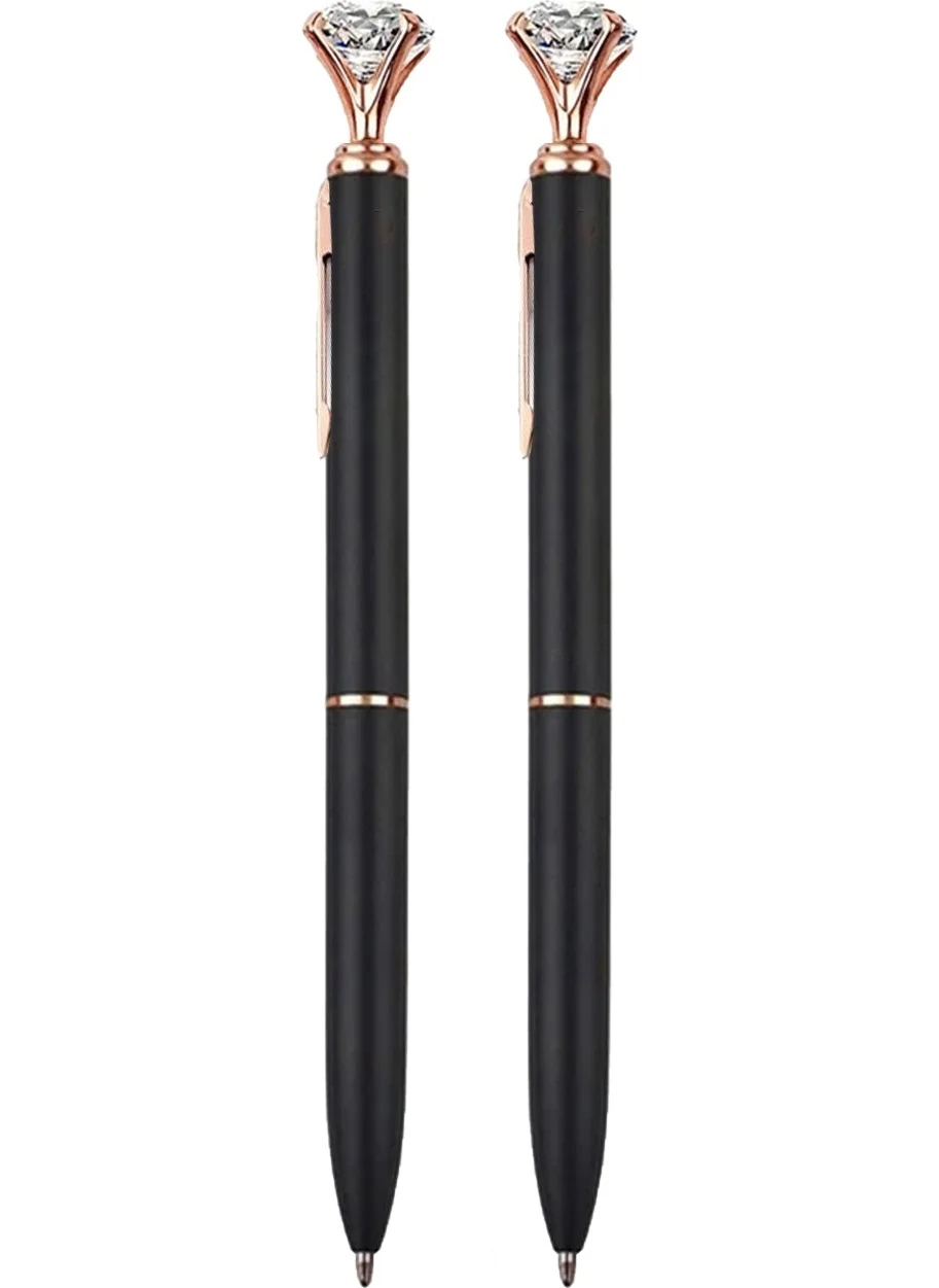 Forzacase Double Diamond Stone Metal Pen Set of 2 Ballpoint Pens - FC556