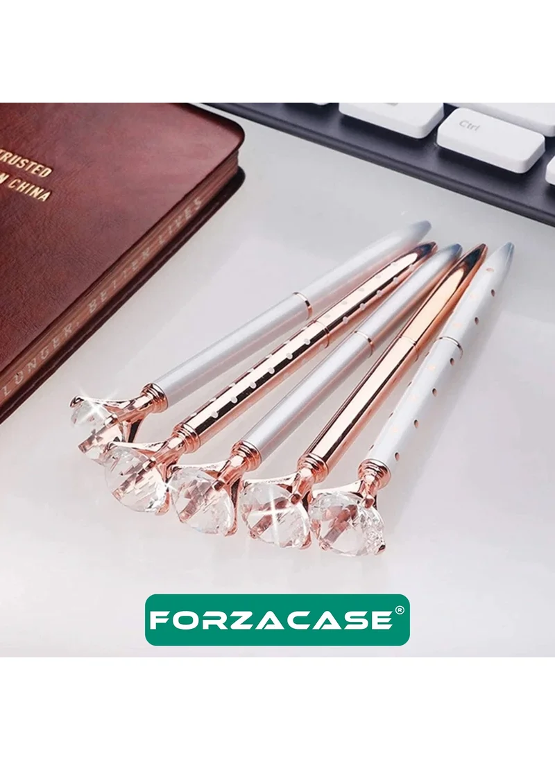 Forzacase Double Diamond Stone Metal Pen Set of 2 Ballpoint Pens - FC556