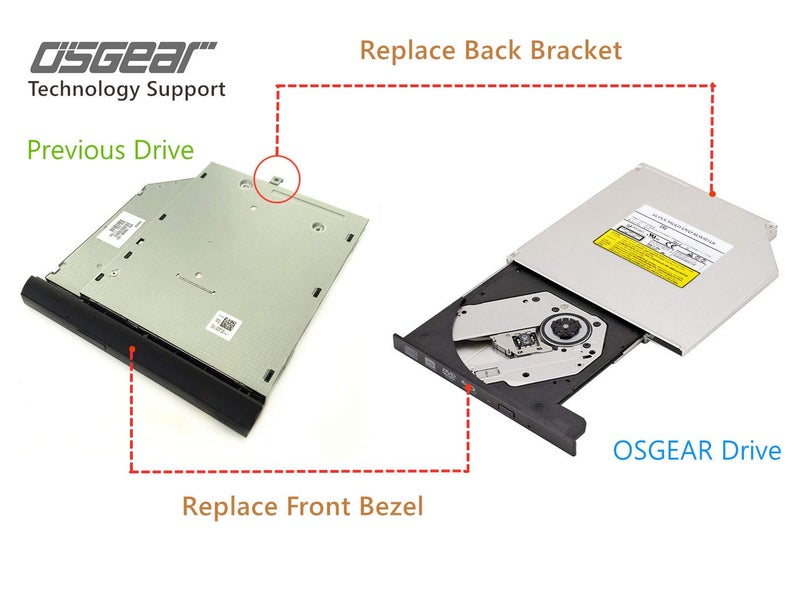 OSGEAR Internal Thick 12.7mm SATA 8X DVDRW CD DVD RW ROM Burner Writer Laptop Replacement PC Mac Tray Loading Drive for Asus Acer HP Dell Lenovo Samsung Sony - Image 5
