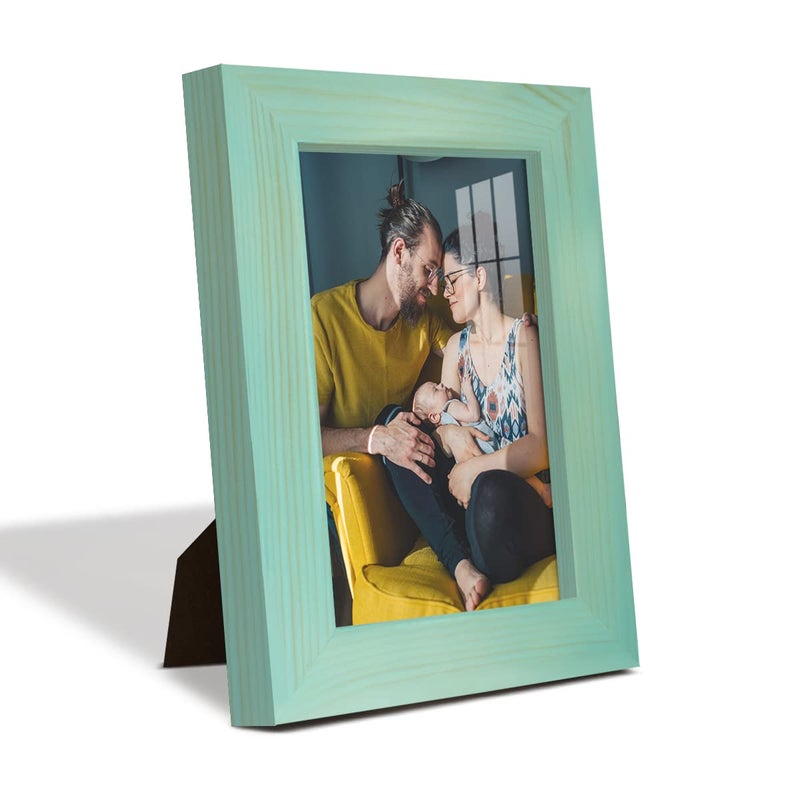 Renditions Gallery Renditions 3.5x5 inch Solid Wood Picture Frame  High Definition Glass and High-end Modern Style Cream Colored for Wall and Tabletop Photo Display  Palegreen Wood Grain Frame - Image 4