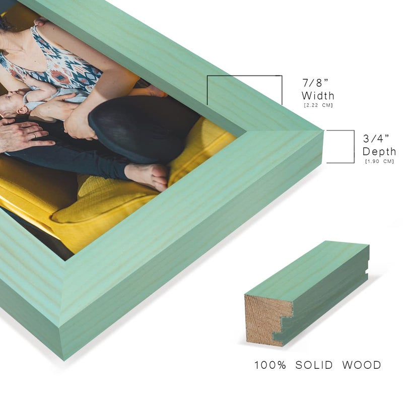 Renditions Gallery Renditions 3.5x5 inch Solid Wood Picture Frame  High Definition Glass and High-end Modern Style Cream Colored for Wall and Tabletop Photo Display  Palegreen Wood Grain Frame - Image 5