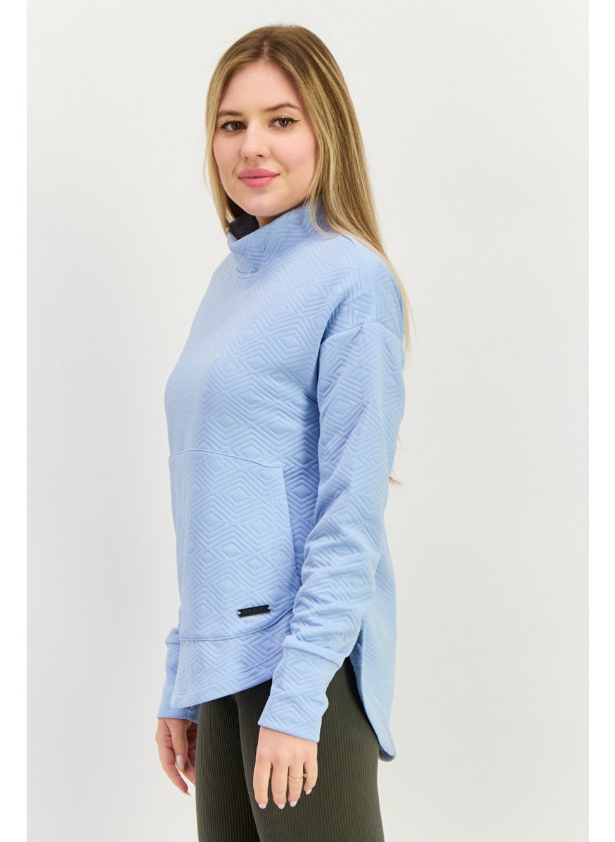 NINE WEST Women Sportswear Fit Long Sleeve Outdoor Sweatshirt, Blue  - Image 3