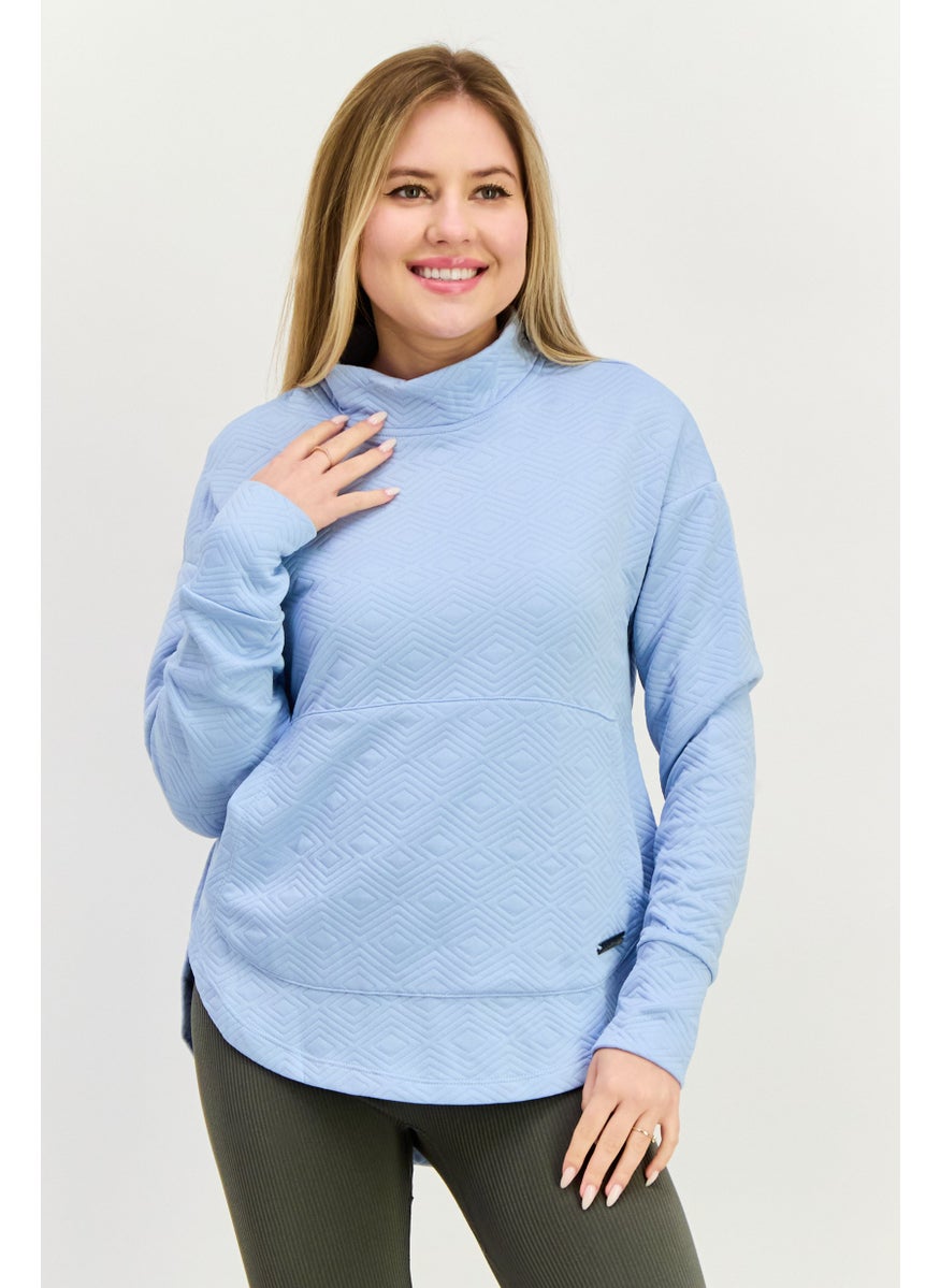 NINE WEST Women Sportswear Fit Long Sleeve Outdoor Sweatshirt, Blue  - Image 1