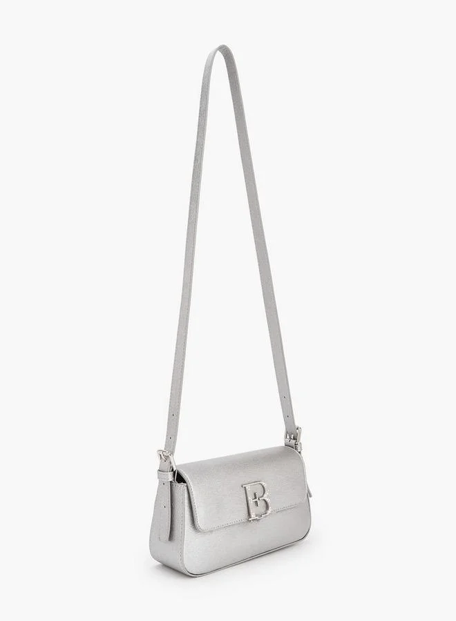 Flora Bella By Shoexpress Floral Bella Embellished Logo Crossbody Bag with Adjustable Strap Ramadan Collection