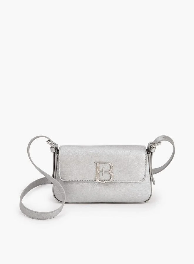 Flora Bella By Shoexpress Floral Bella Embellished Logo Crossbody Bag with Adjustable Strap Ramadan Collection