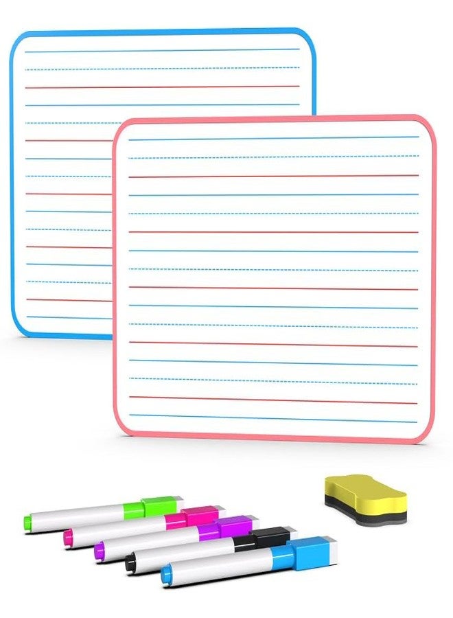 ALL SUMMER Ruled Dry Erase Lapboard, Double Sided Dry Erase Board, Small Whiteboard for Kids, Dry Erase Board with Lines for Learning Writing (Set of 2) - Image 2