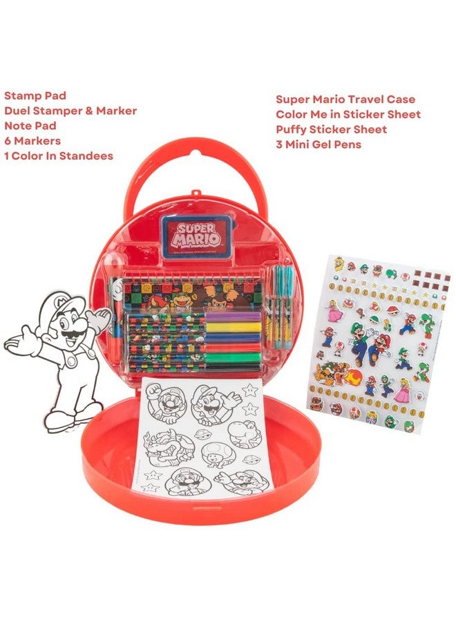 Super Mario Brothers Coloring & Sticker Activity Set For Kids With Travel Carrying Case - Image 2