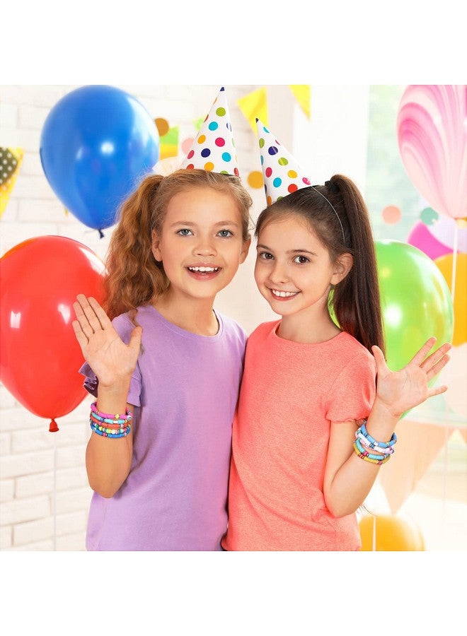 جيديف 48 قطعة من أساور الصداقة الملونة للأطفال مجموعة أساور مطرزة قابلة للتعديل وقابلة للتعديل سوار سويفت Preppy Heishi Surfer مجموعة أساور الصداقة للفتيات والنساء هدية عيد الميلاد (أساسية) - Image 5