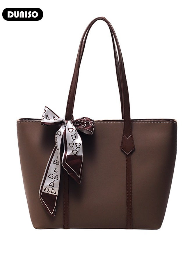 DUNISO - Women's Shoulder Tote Bag Faux Leather Handbag for Women Large Capacity Messenger Fashionable Travel Shoulder Bag for Ladies Girls College Students - Image 1