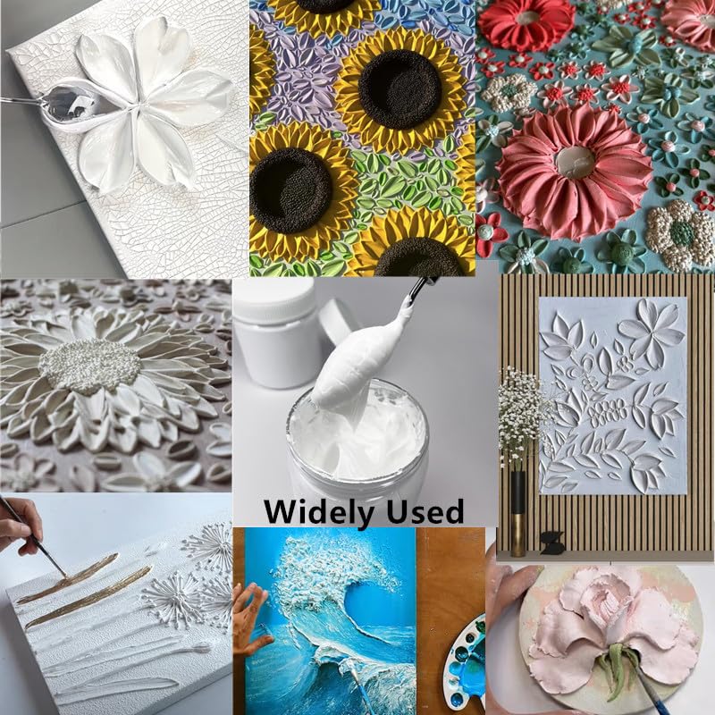 JAJADO White Modeling Paste for Textured Art 3D Sculpture Painting Paint High Density, Acrylic Medium, Texture Paste for Craft, Stencils for Painting, Ideal for Wood/T-Shirts/Glass/Stone - Image 5