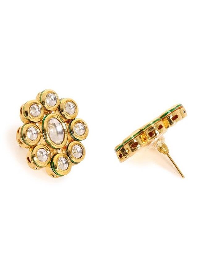 Priyaasi Elegant Women Brass Earrings with pattern and secured with Post and Back closure and styled in ideal for Ethnic moments — exude elegance in every glance.  - Image 3