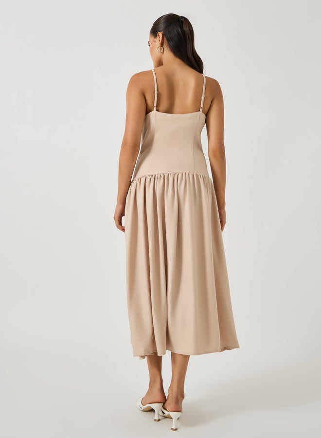 ستايلي فستان ميدي بتطريز زهري - Image 5