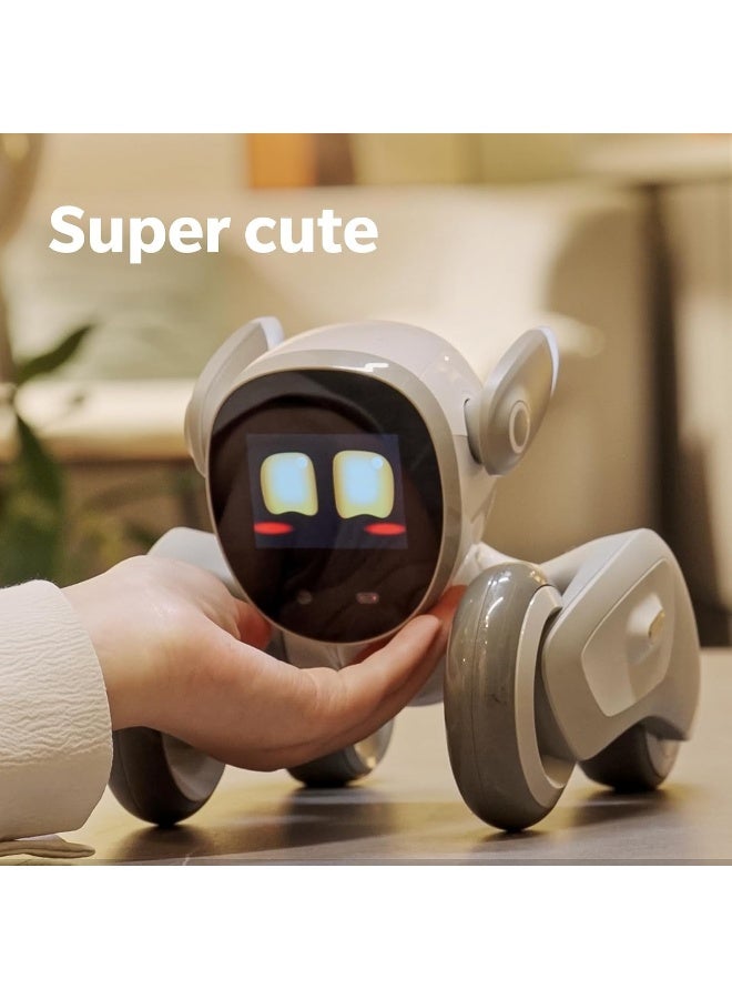 Loona Interactive Robot Toy with Charging Dock, LED Display, Powered by GPT-4, Voice Command & Gesture Recognition, Real-time Interaction for Kids, Boys & Girls, Grey and White - Image 2
