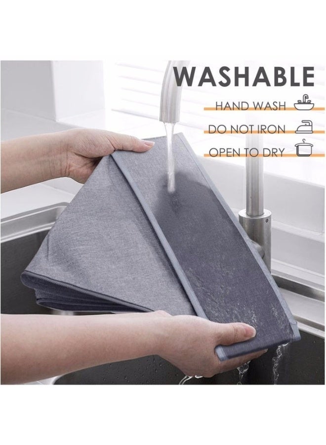 هابي هوم عبوة من 3 قطع من فواصل تنظيم الجوارب والملابس الداخلية، منظمات أدراج قماشية قابلة للطي مكونة من 60 خلية، صناديق تخزين وتنظيم للخزانة لتخزين الجوارب والملابس الداخلية وربطات العنق (20+20+20 خلية، رمادي) - Image 5