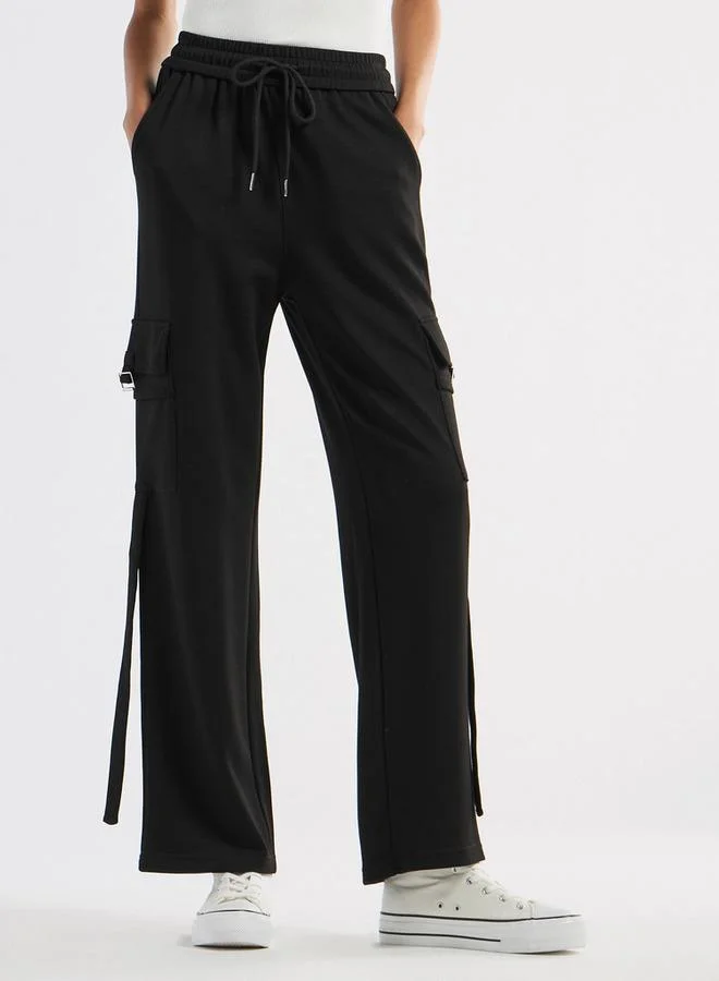Splash FAV Solid Cargo Track Pants with Drawstring Closure