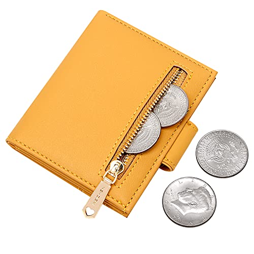 GEEAD Small Wallets for Women Slim Bifold Credit Card Holder Minimalist Zipper Coin Pocket - Image 5
