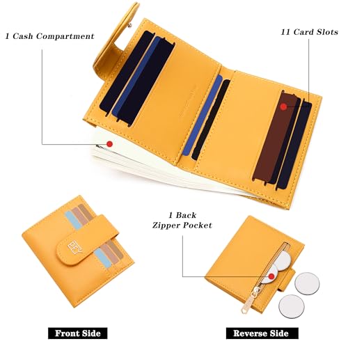 GEEAD Small Wallets for Women Slim Bifold Credit Card Holder Minimalist Zipper Coin Pocket - Image 2