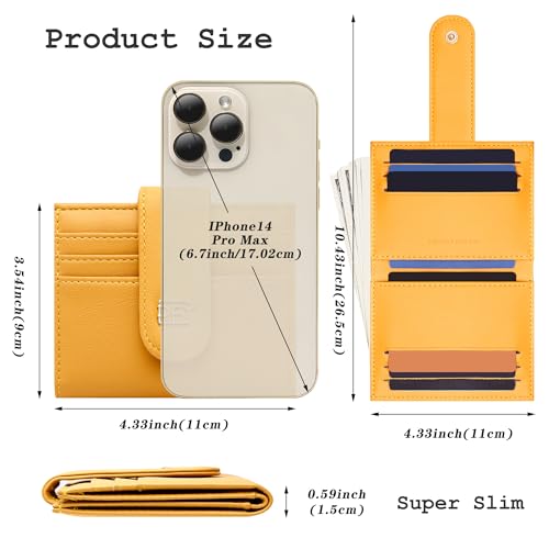 GEEAD Small Wallets for Women Slim Bifold Credit Card Holder Minimalist Zipper Coin Pocket - Image 3