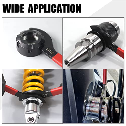 AutoWanderer Tool Universal Spanner Wrench Set 6Pcs Steel Adjustable Shock Wrench Coilover Spanner Motorcycle Coil Over Shock Adjustment Tool - Image 5