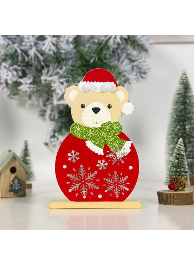 بي جي إم مجموعة قطعتين زينة مجوفة مضيئة أحمر/بيج/أخضر - Image 1