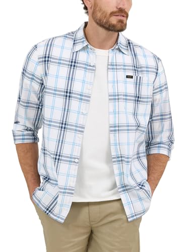 Lee Men's All Purpose Classic Fit Long Sleeve Shirt, Orion Plaid, Medium - Image 1