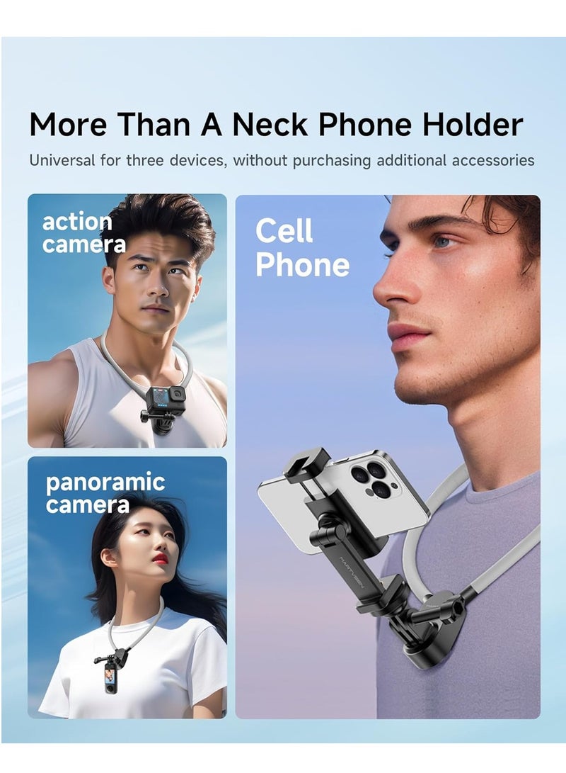 GUDOO Neck Phone Holder for Recording - POV/Vlog Phone Holder, Hands Free Selfie Neck Phone Holder Mount Chest Video Filming for iPhone 16 15 14 13 Android Phones GoPro DJI, NO Magnetic Version  - Image 5