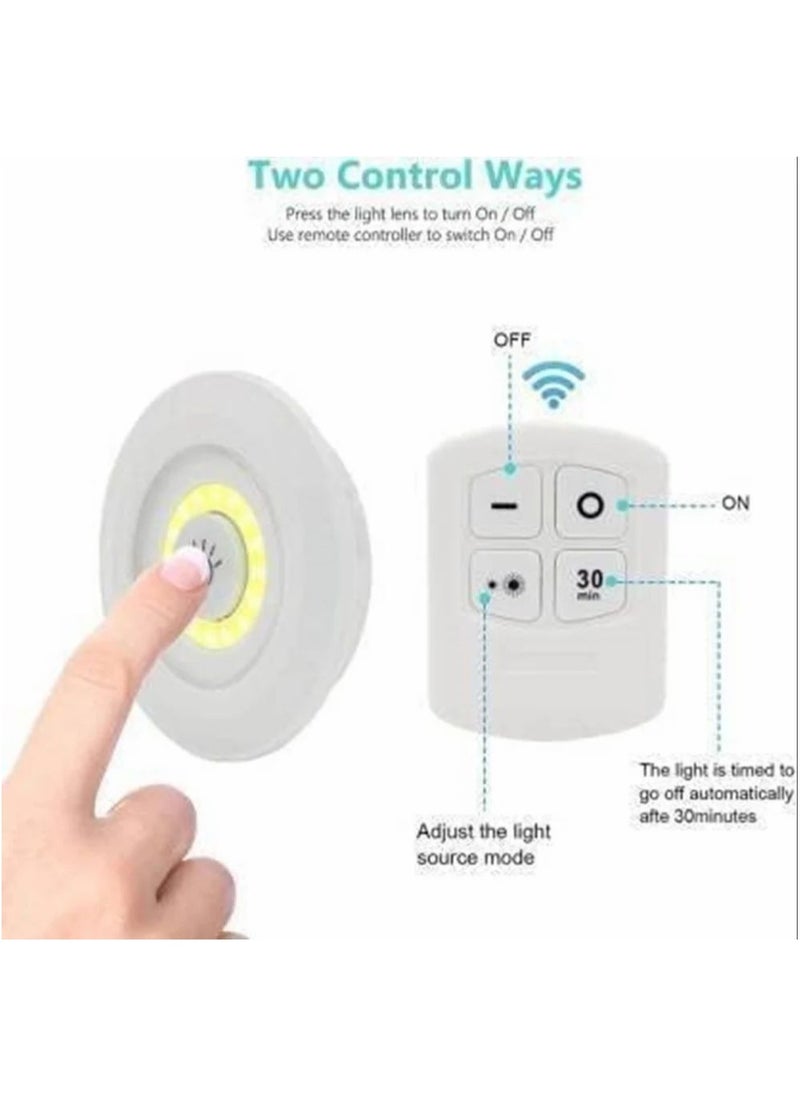 Generic 3 COB LED Touch Lights with Remote Control, 3 COB LED Battery Powered Touch Sensor Cabinet Lights  - Image 2