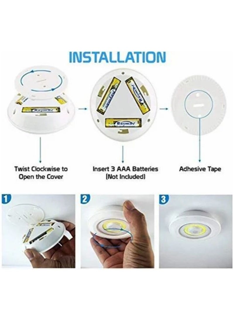 Generic 3 COB LED Touch Lights with Remote Control, 3 COB LED Battery Powered Touch Sensor Cabinet Lights  - Image 4