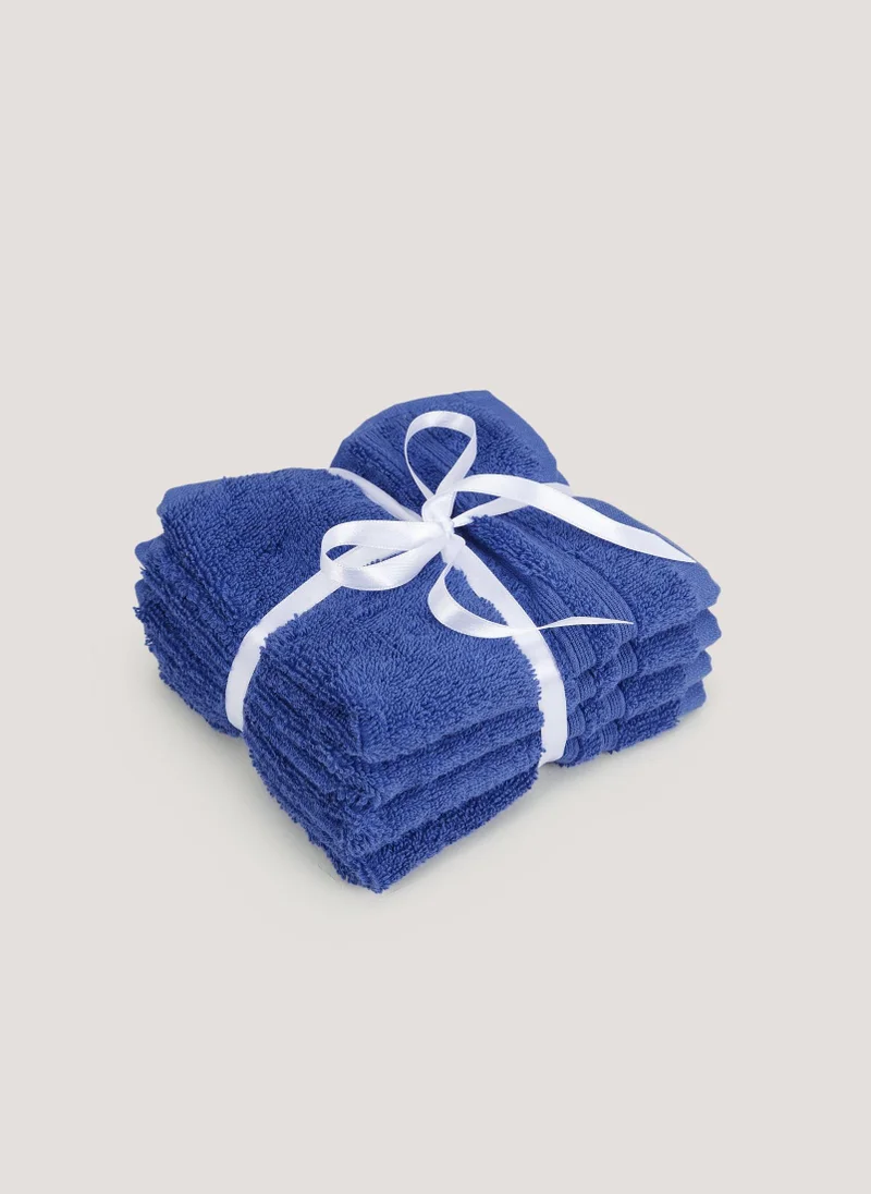 Matalan 4 Pack Royal Blue 100% Egyptian Cotton Face Cloths