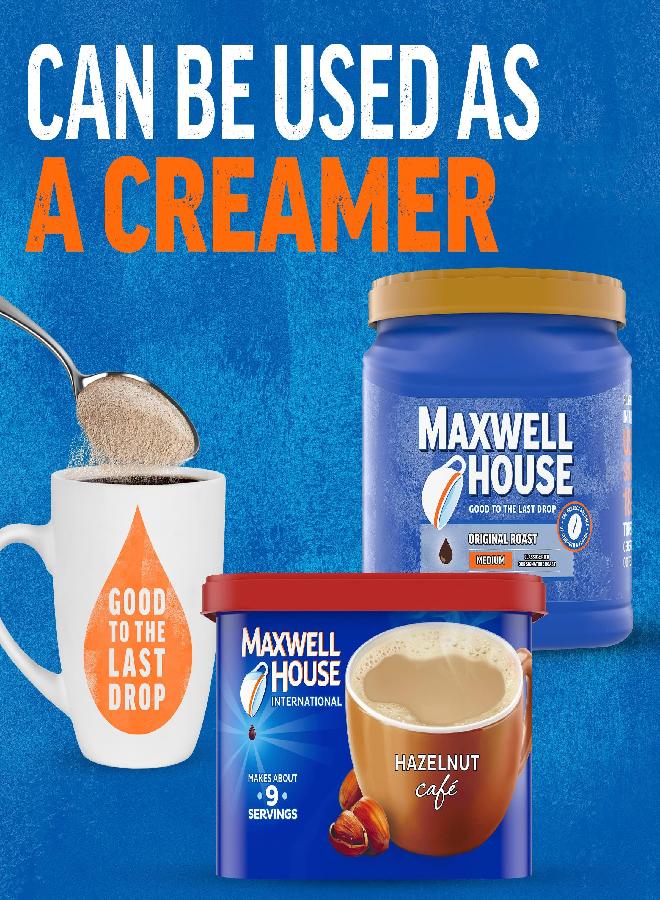 Maxwell House International Hazelnut Café-Style Instant Coffee Beverage Mix (4 ct Pack, 9 oz Canisters)