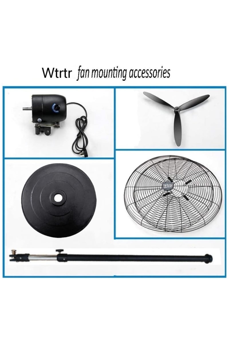 Wtrtr 26-30 inch Pedestal Fan,djustable Height Industrial Fan, Stand Fan, High Velocity Metal Stand Fan, Heavy duty Industrial Use, for Warehouse, Restaurant & Factory.F65-A (30") - Image 5