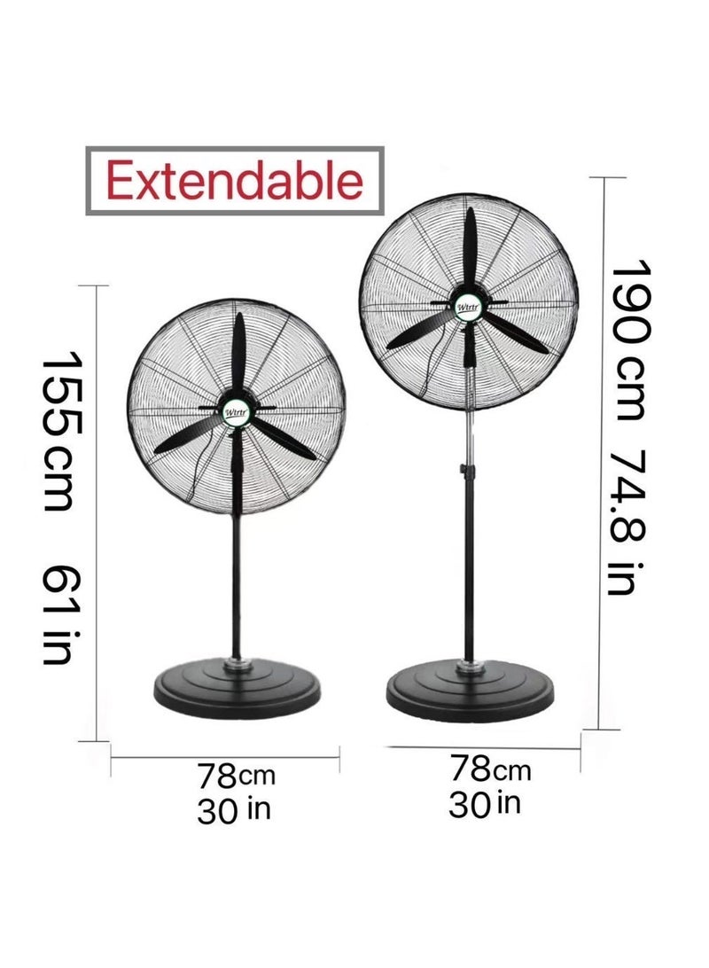 Wtrtr 30 inch Pedestal Fan,djustable Height Industrial Fan, Stand Fan, High Velocity Metal Stand Fan, Heavy duty Industrial Use, for Warehouse, Restaurant & Factory.F75-A (30") - Image 3